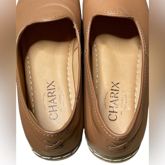 Charix Classic Artisan Leather Slip On Flats Shoes Camel Size 7 US 37 EU Travel - Picture 10 of 16